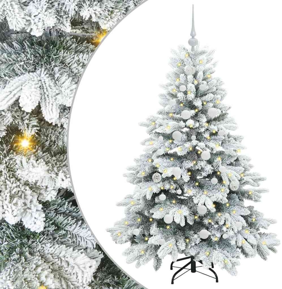 vidaXL Künstlicher Weihnachtsbaum mit 150 LEDs Weiß 150 cm PE und PVC 3397604 Bild 1