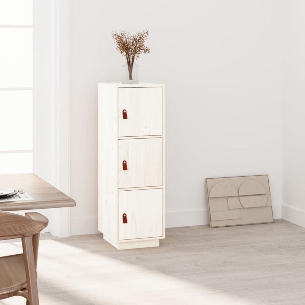 Highboard Weiß 34x40x108,5 cm Massivholz Kiefer [820168] Bild 1