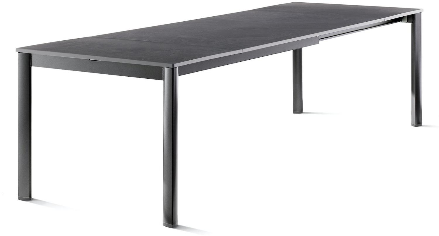 Sieger 3980-55 Exclusiv-Ausziehtisch mit Vivodur® Dekorplatte, Aluminium Eisengrau 95 x 75 x 165/225/285 cm Bild 1