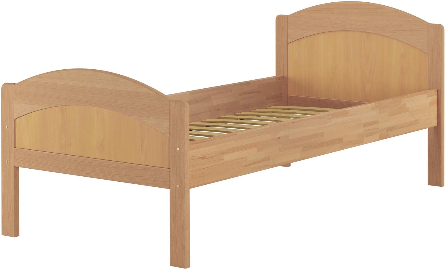 Massivholzbett geschwungenes Seniorenbett Buche natur 90x200 Einzelbett Bettgestell Holzbett 60.75-09FL Bild 1