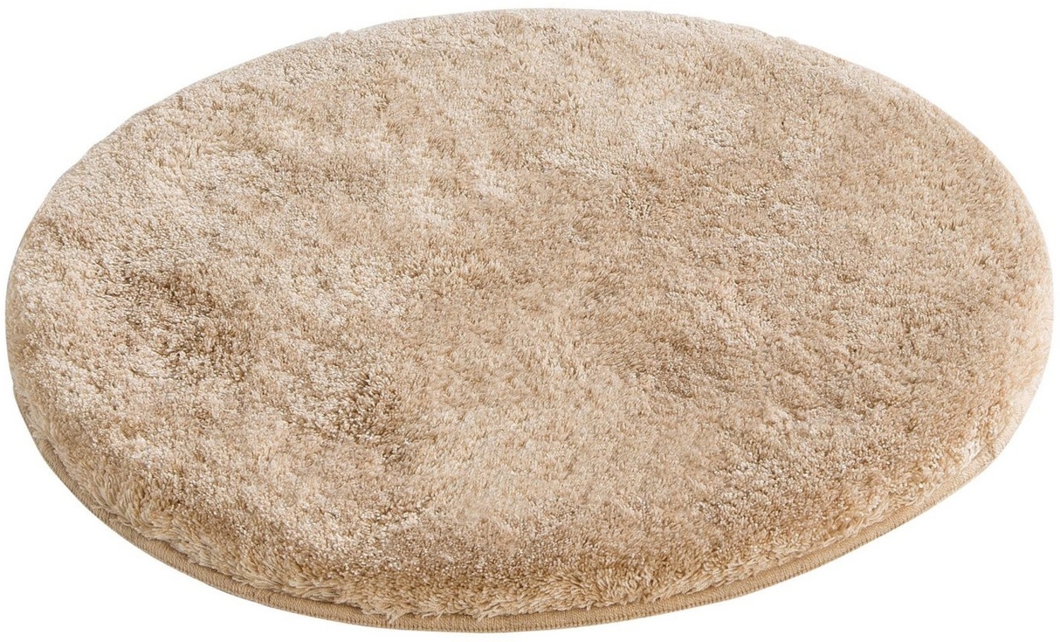 Grund Badematte Melos, Badvorleger, Badezimmer Teppich, sehr weich, Höhe 27 mm, rutschhemmend beschichtet, fußbodenheizungsgeeignet, Kunstfaser, rund, melierte Optik, sehr weicher Flor, Melange-Effekt, Made in Europe Bild 1
