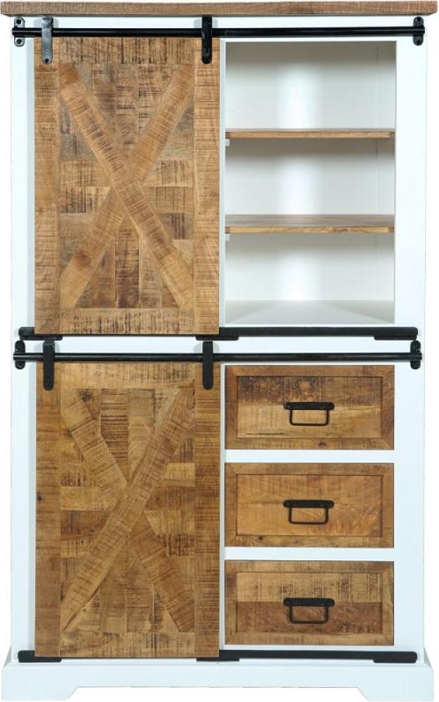 Highboard 100x160cm 'Country' Akazie weiß & braun Bild 1