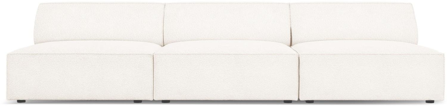 Micadoni 3-Sitzer Boucle Sofa Jodie | Bezug Beige | Beinfarbe Black Plastic Bild 1