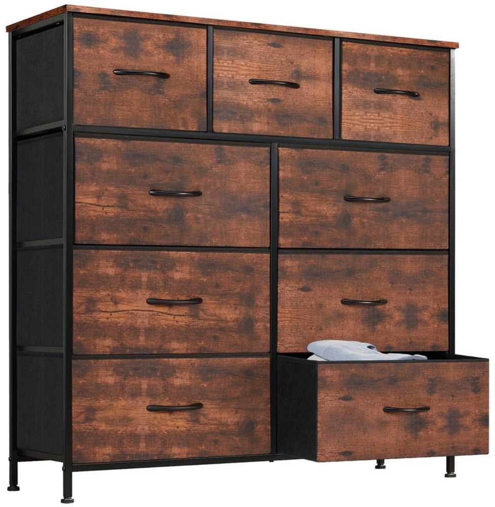 SURFOU Sideboard Kommode mit Schubladen Sideboard Mehrzweckschrank Schubladenschrank (mit Metallgestell Schubladen aus Stoff), für Schlafzimmer, Wohnzimmer, Kinderzimmer, Flur, Aufbewahrungsschrank Bild 1