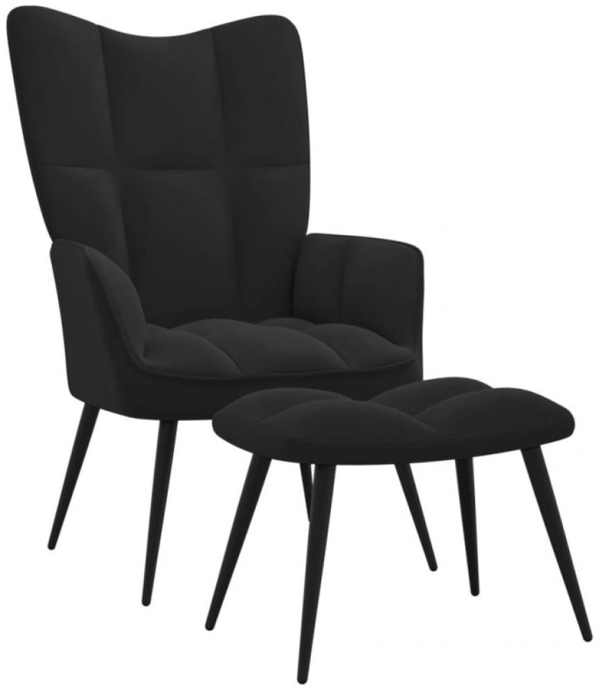 Relaxsessel mit Hocker Schwarz Samt [328090] Bild 1