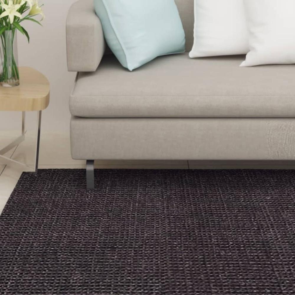 vidaXL Teppich Natur Sisal 80x300 cm Schwarz 136326 Bild 1