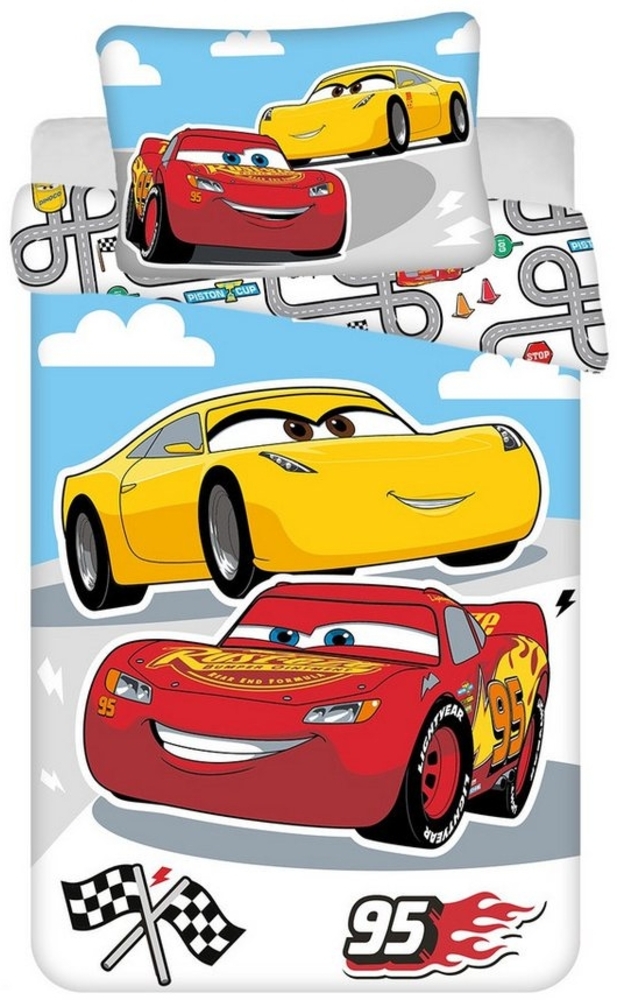 Disney Cars Design Kuschelige Bettwäsche Baumwolle, 135x100 cm & 40x60 cm Bild 1