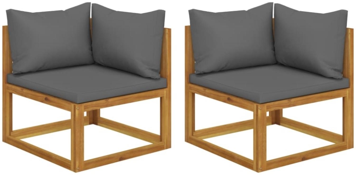 vidaXL Ecksofas 2 Stk. Modular mit Kissen Massivholz Akazie 318551 Bild 1
