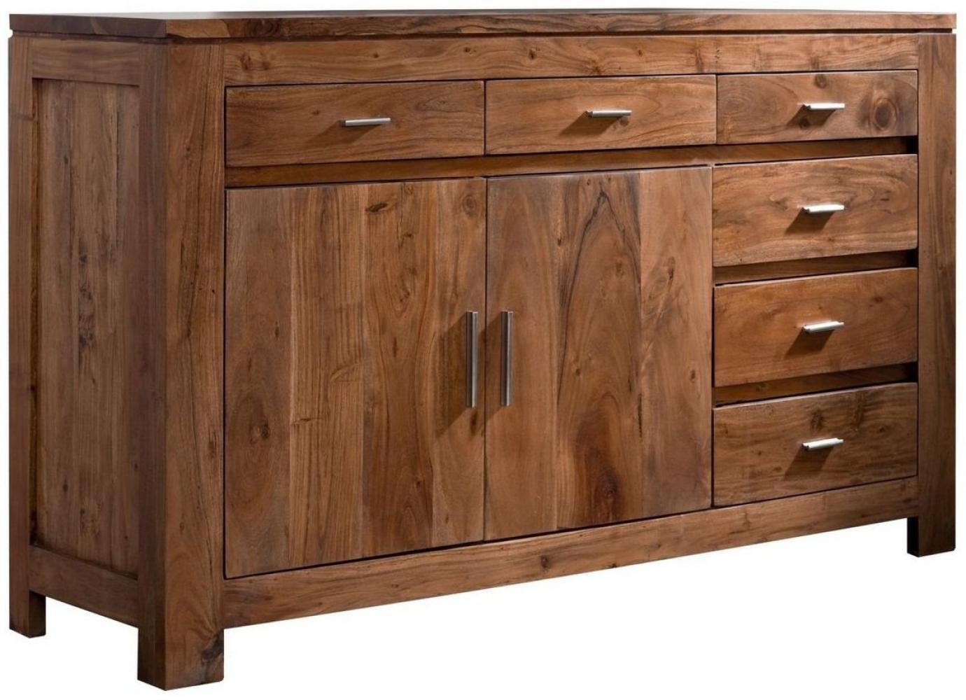 Massivmoebel24 Sideboard (Sideboard Akazie 150x45x90 golden honey lackiert SHAMAN #40) Bild 1