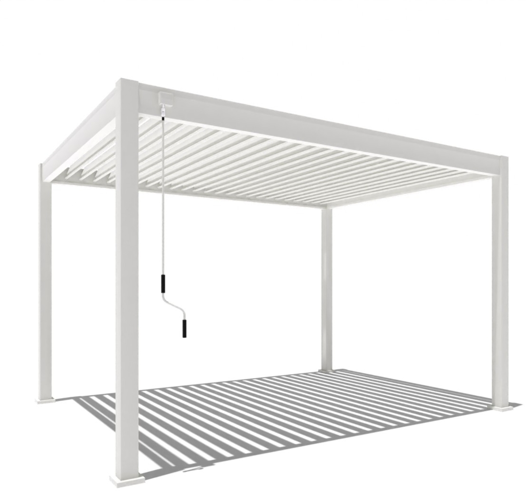 Weide Classic | Pergola Aluminium freistehend | 3 x 4 M | Lamellendach weiß Bild 1