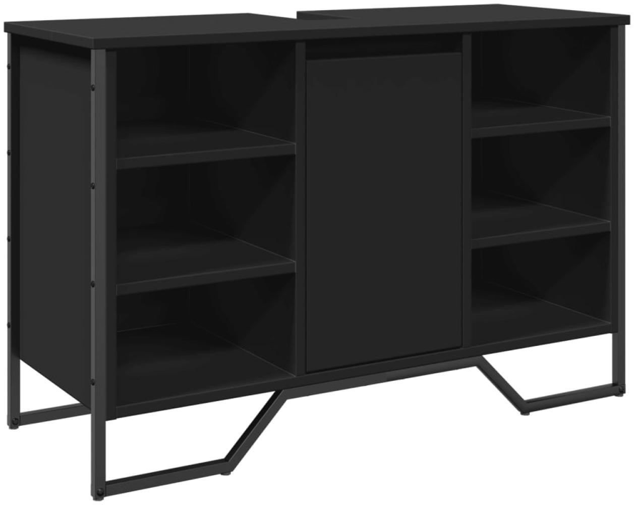 vidaXL Waschbeckenunterschrank Schwarz 91x35x60 cm Holzwerkstoff 848664 Bild 1