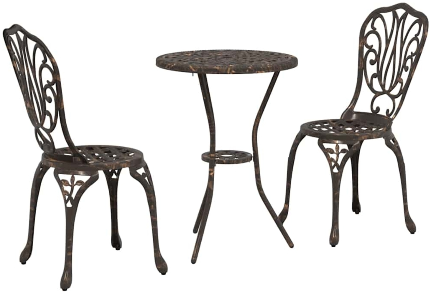 vidaXL Garten Bistro Set 3 pcs Bronze Aluminium 42002382 Bild 1
