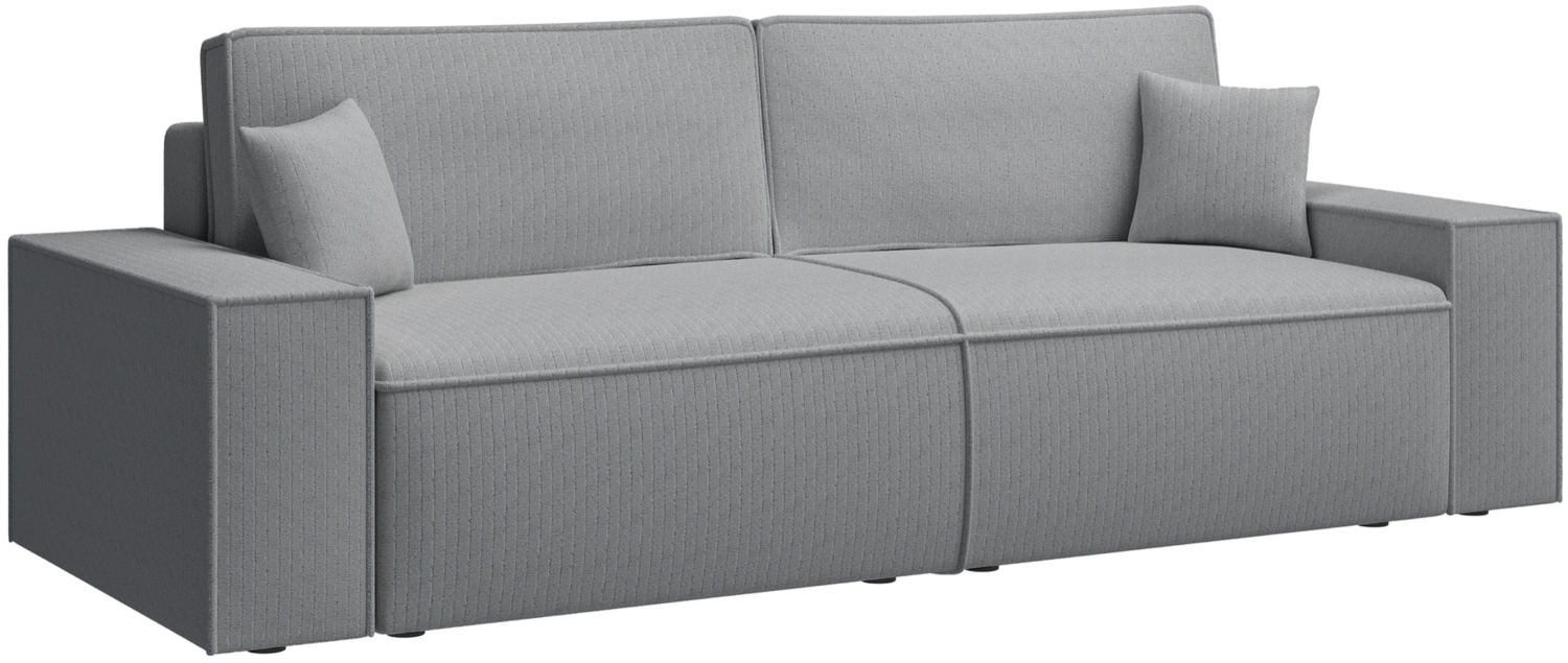 Selsey 'Farese' Sofa mit Schlaffunktion, Stauraum und Cordbezug, grau, ca. 85 x 257 x 102 cm Bild 1