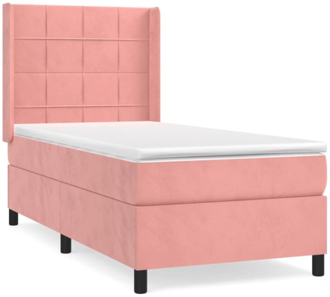 vidaXL Boxspringbett mit Matratze Rosa 80x200 cm Samt 3132650 Bild 1