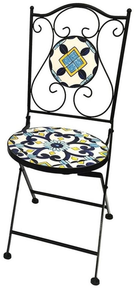Mosaik Klappstuhl Balkonstuhl Bistrostuhl mediterranes Design Bild 1