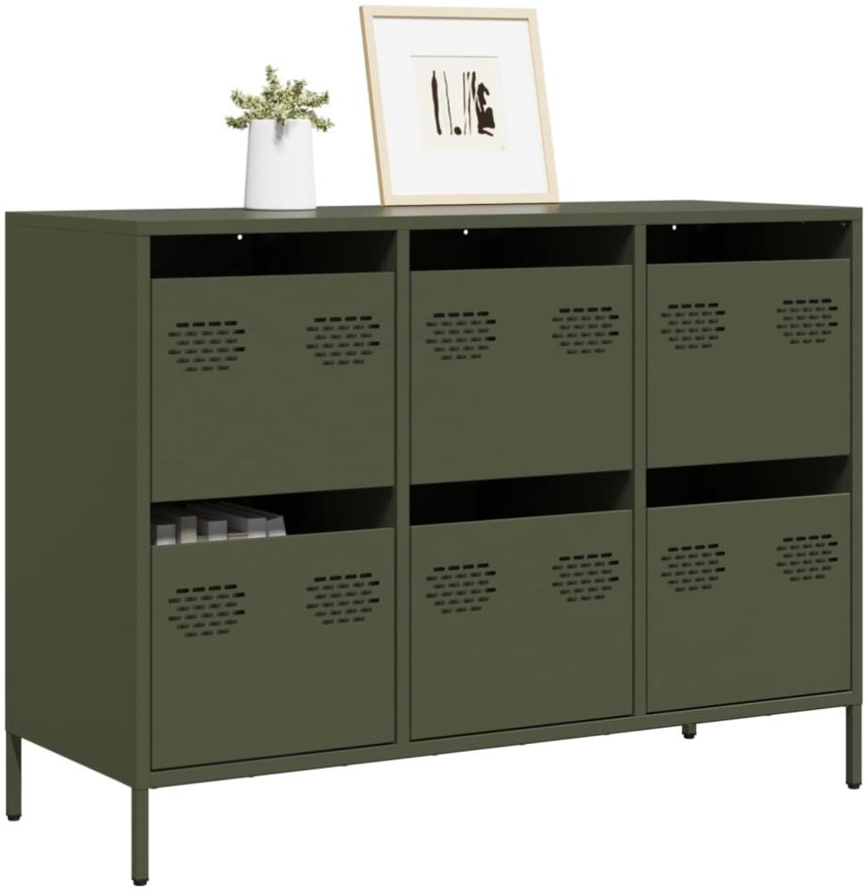 vidaXL Sideboard Olivgrün 101,5x39x73,5 cm Kaltgewalzter Stahl 851266 Bild 1