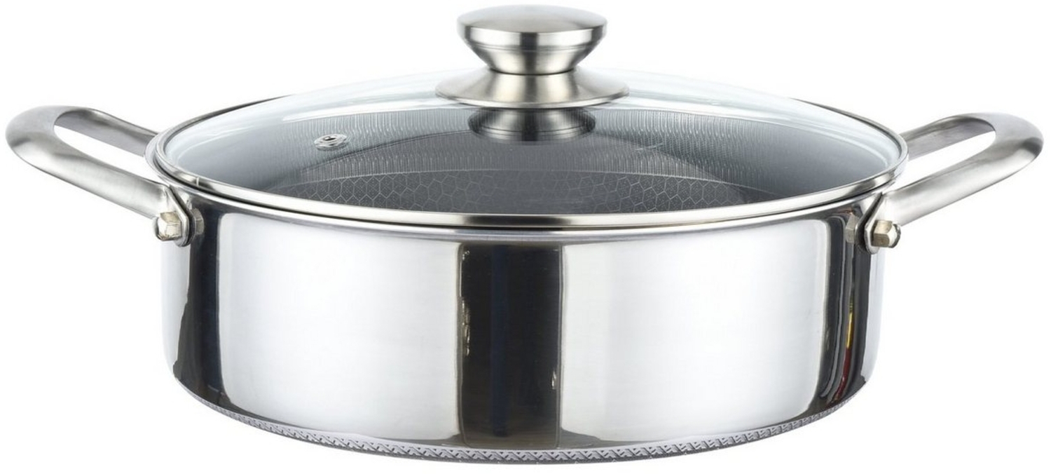 Kochtopf Topf Ø28cm Massiv Edelstahl mit Glasdeckel Induktion Cheffinger PSC28 Bild 1