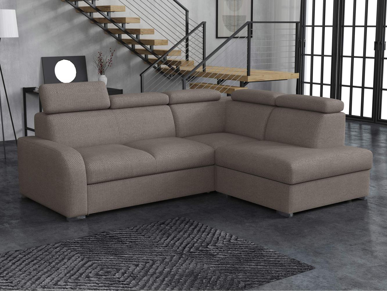 Ecksofa Apollo 2rRLXp mit Schlaffunktion und Bettkasten (Farbe: Crown 04, Seite: Rechts 2R+R+LXP) Bild 1