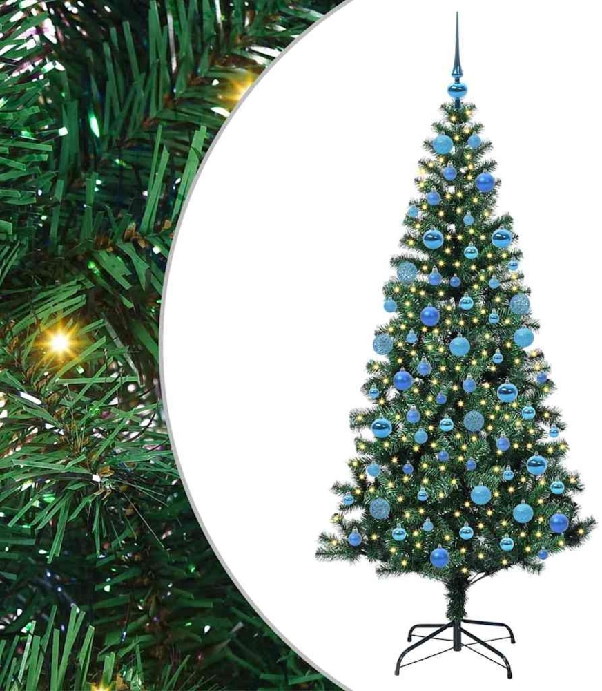 vidaXL Künstlicher vorbeleuchteter Weihnachtsbaum Grün 180 cm PVC 3397018 Bild 1