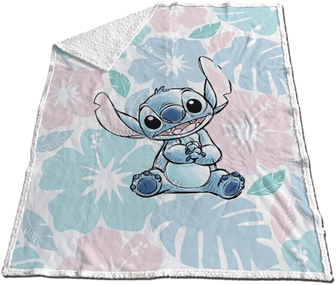 Lilo & Stitch Fleecedecke 130x170 cmSherpa Kuschelige Disney-Decke für Kinderzimmer Bild 1