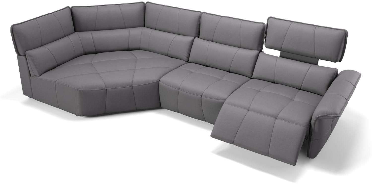 Sofanella Ecksofa ADRIA Eckcocuh Ledercouch italienisch in Grau Bild 1