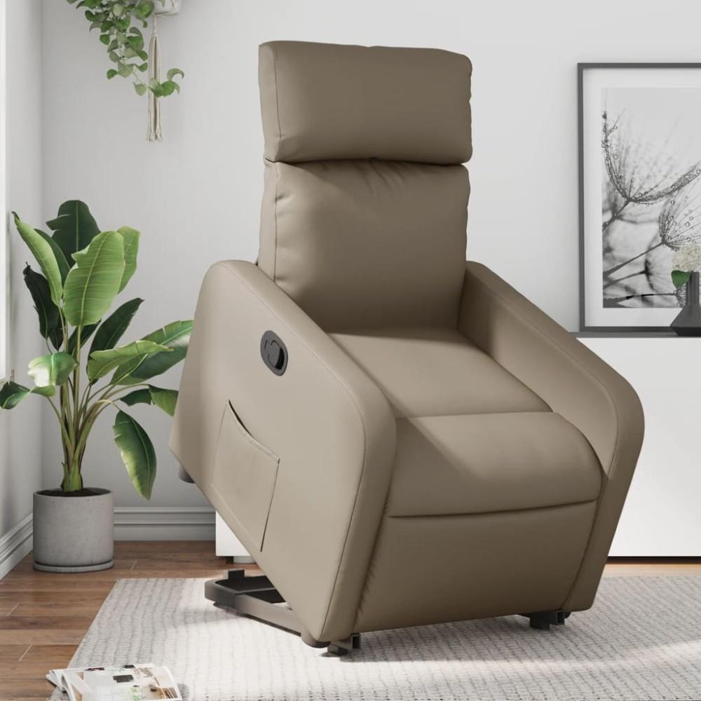 vidaXL Relaxsessel mit Aufstehhilfe Cappuccino-Braun Kunstleder 3206755 Bild 1