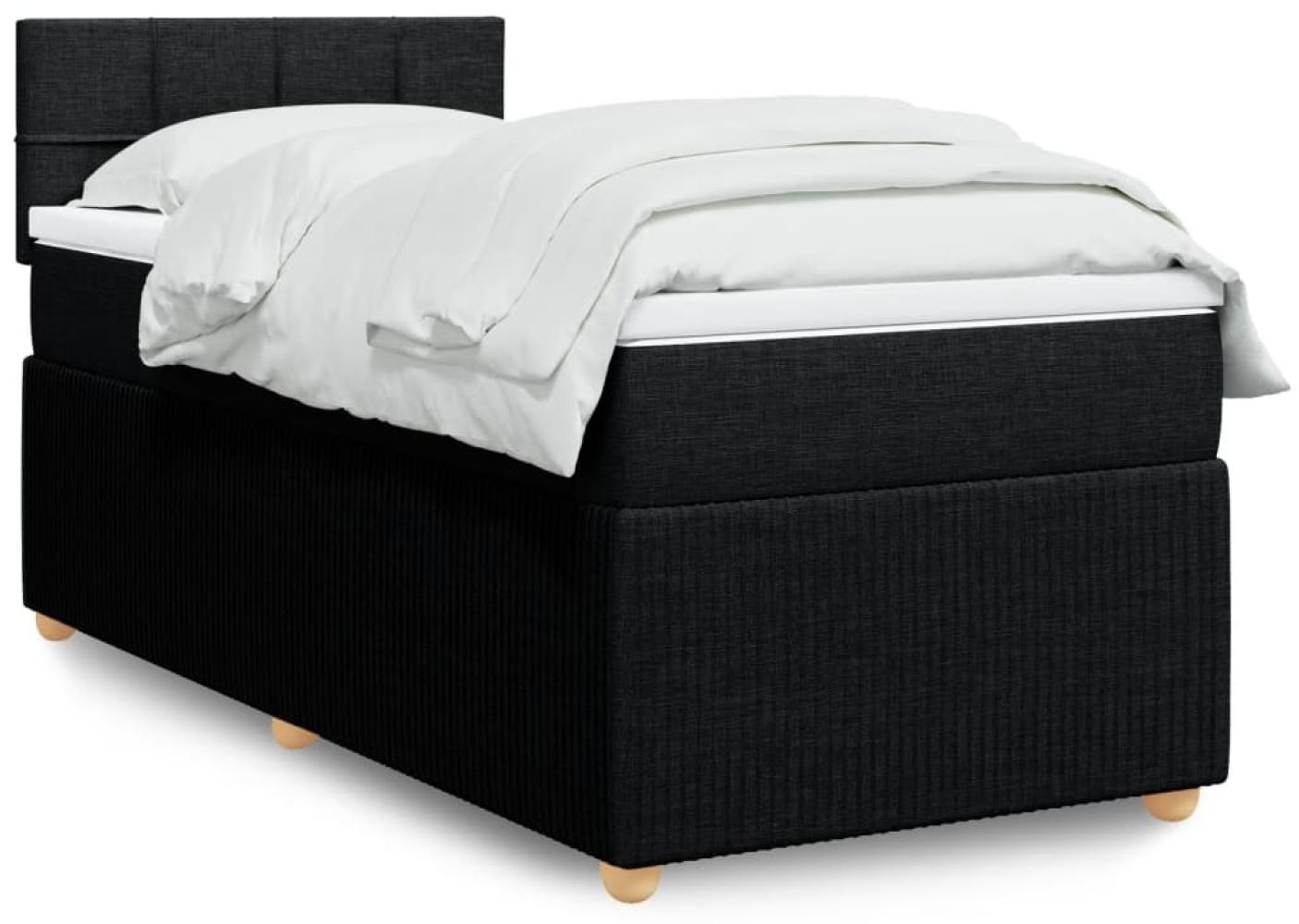 vidaXL Boxspringbett mit Matratze Schwarz 90x190 cm Stoff 3289613 Bild 1