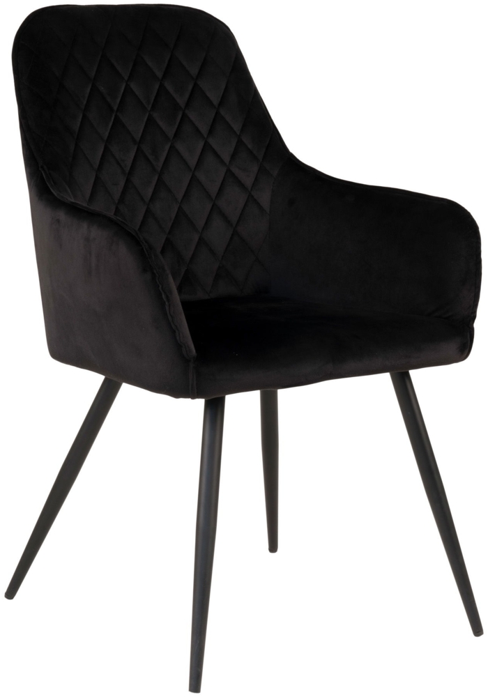 Esszimmerstuhl, Samt, schwarz, schwarze Beine, HN1207 Bild 1