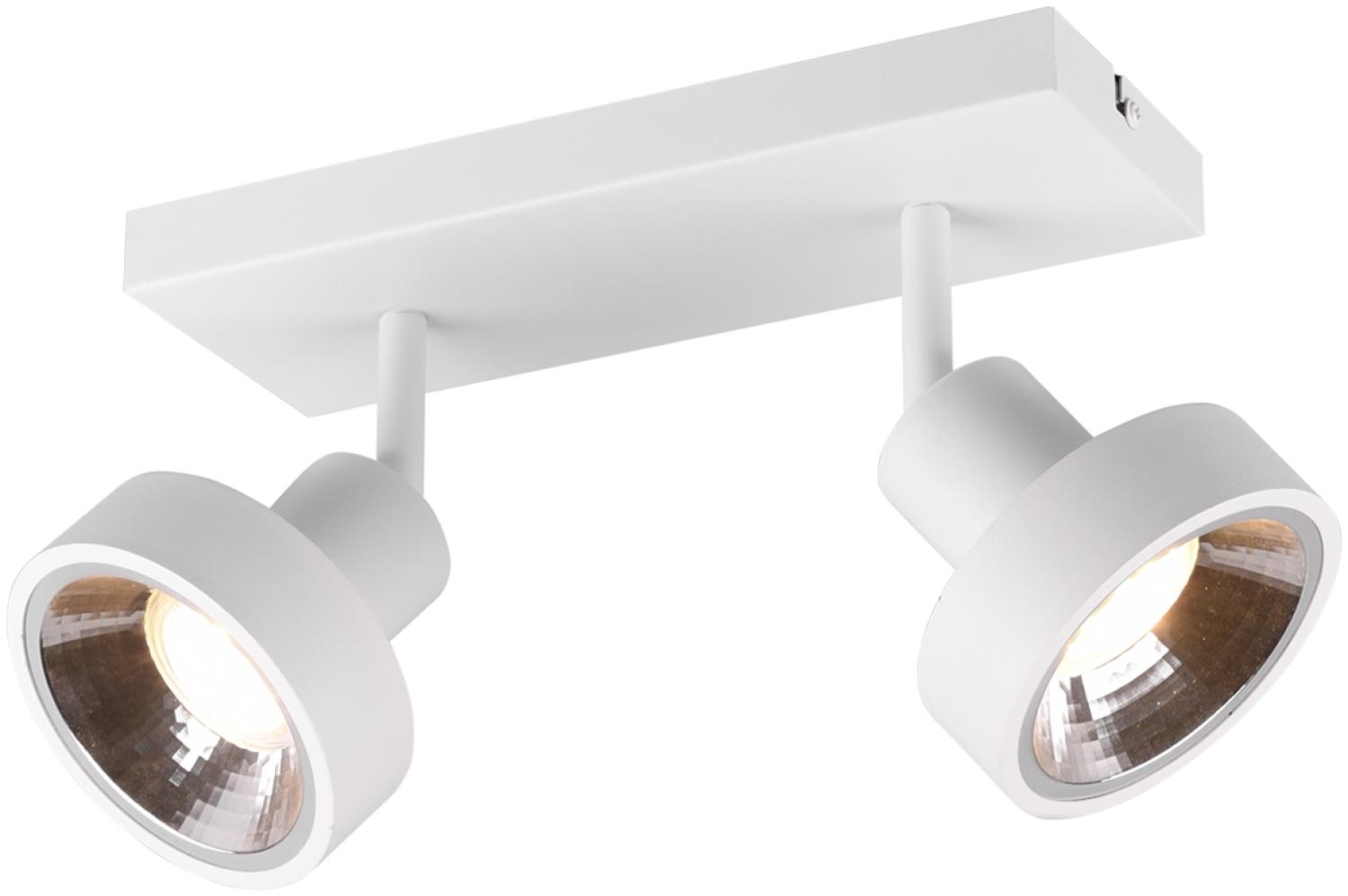 Retro Deckenstrahler LEON 2 flammig Weiß Spots schwenkbar Bild 1