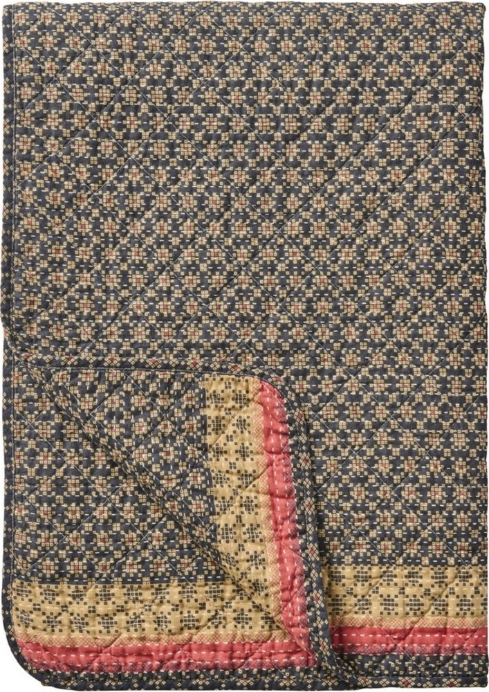 Ib Laursen - Decke Quilt Tagesdecke Überwurf 180x130cm Blau Rosa Muster 07922-39 Bild 1