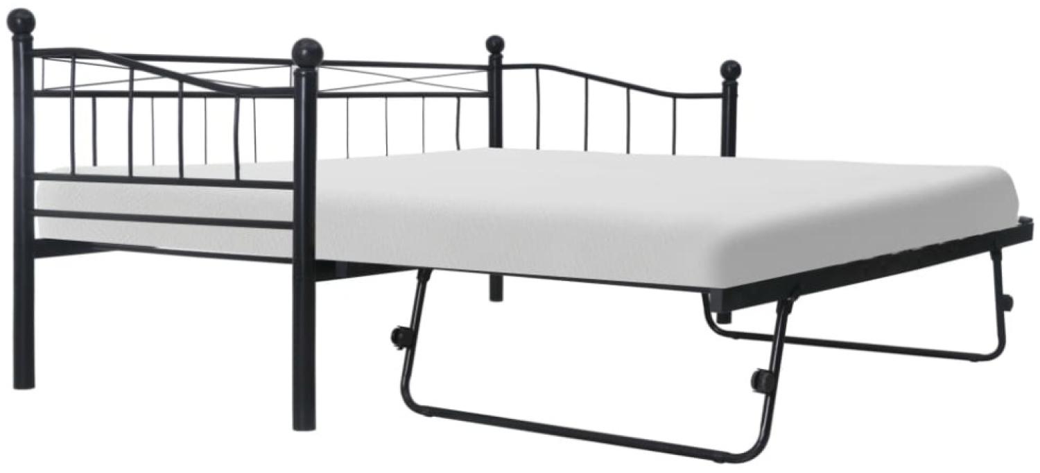 vidaXL Bettgestell Schwarz Stahl 180×200/90×200 cm 285307 Bild 1