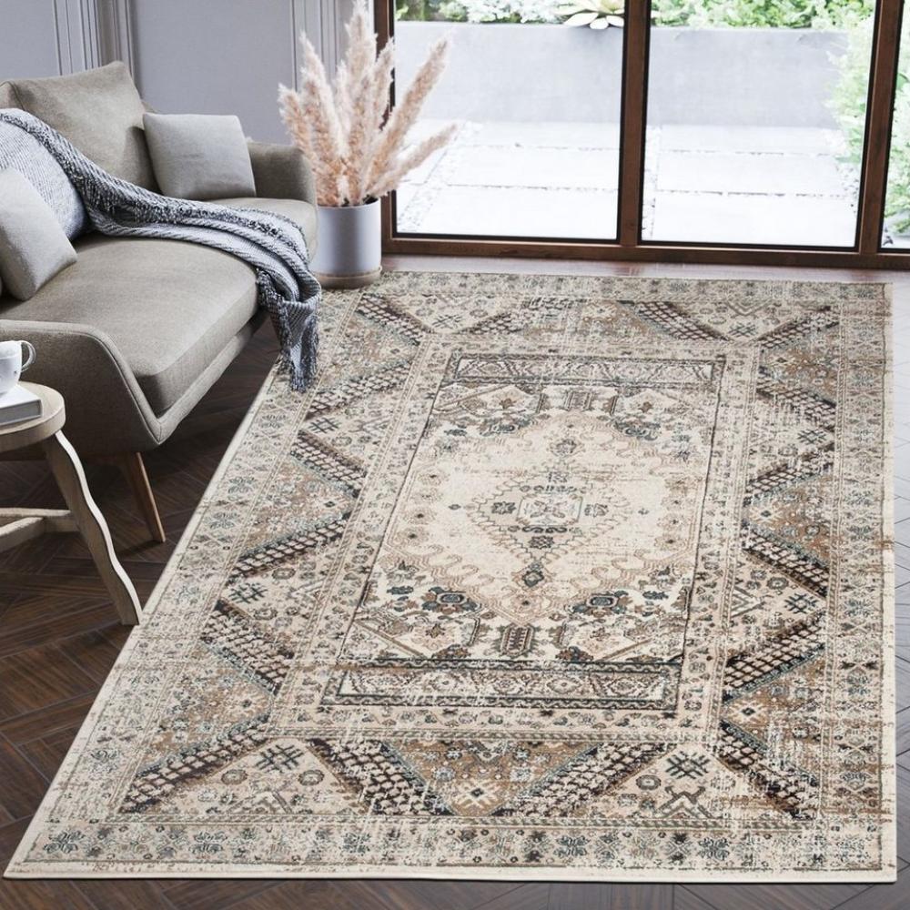 Mazovia Orientteppich Oriente Teppich - Traditioneller Teppich Orient Beige, 60 x 100 cm, Geeignet für Fußbodenheizung, Pflegeleicht, Wohnzimmerteppich Bild 1