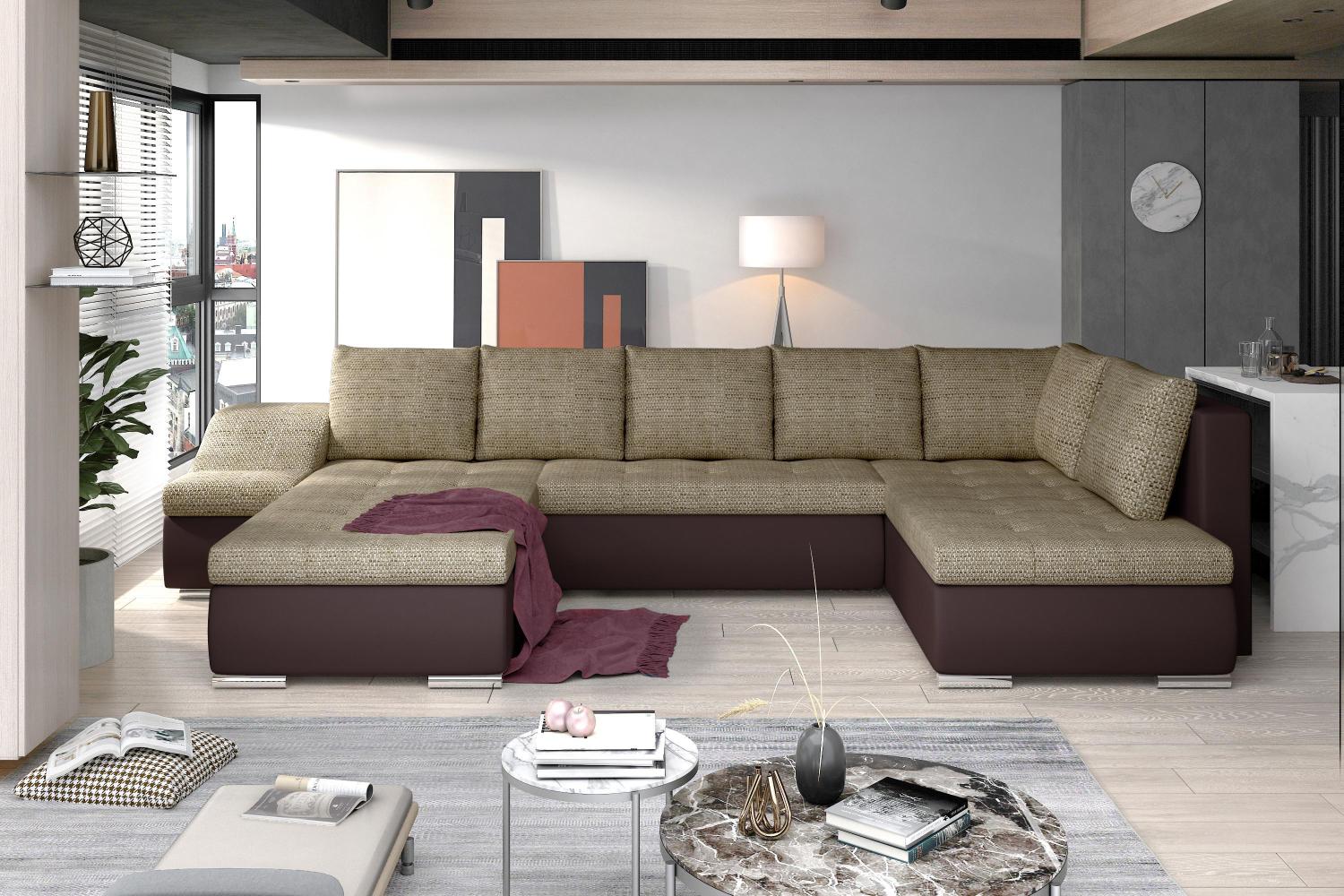 Wohnideebilder Giovanni Beige Ecksofas & Eckcouches GI30 Bild 1