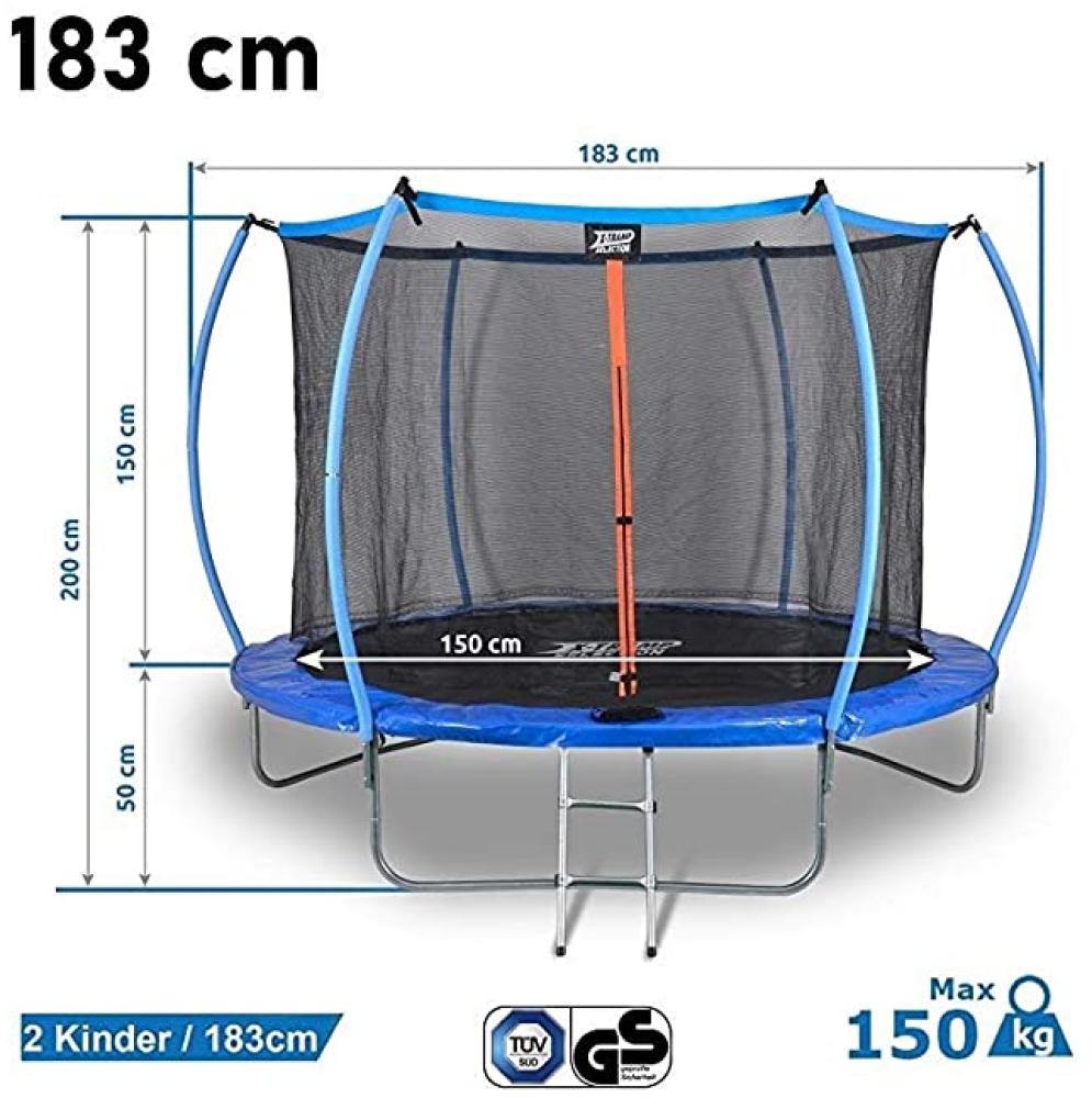 DUNLOP Trampolin 183cm, TÜV geprüft Gartentrampolin Outdoor, Garten Jumping Bild 1