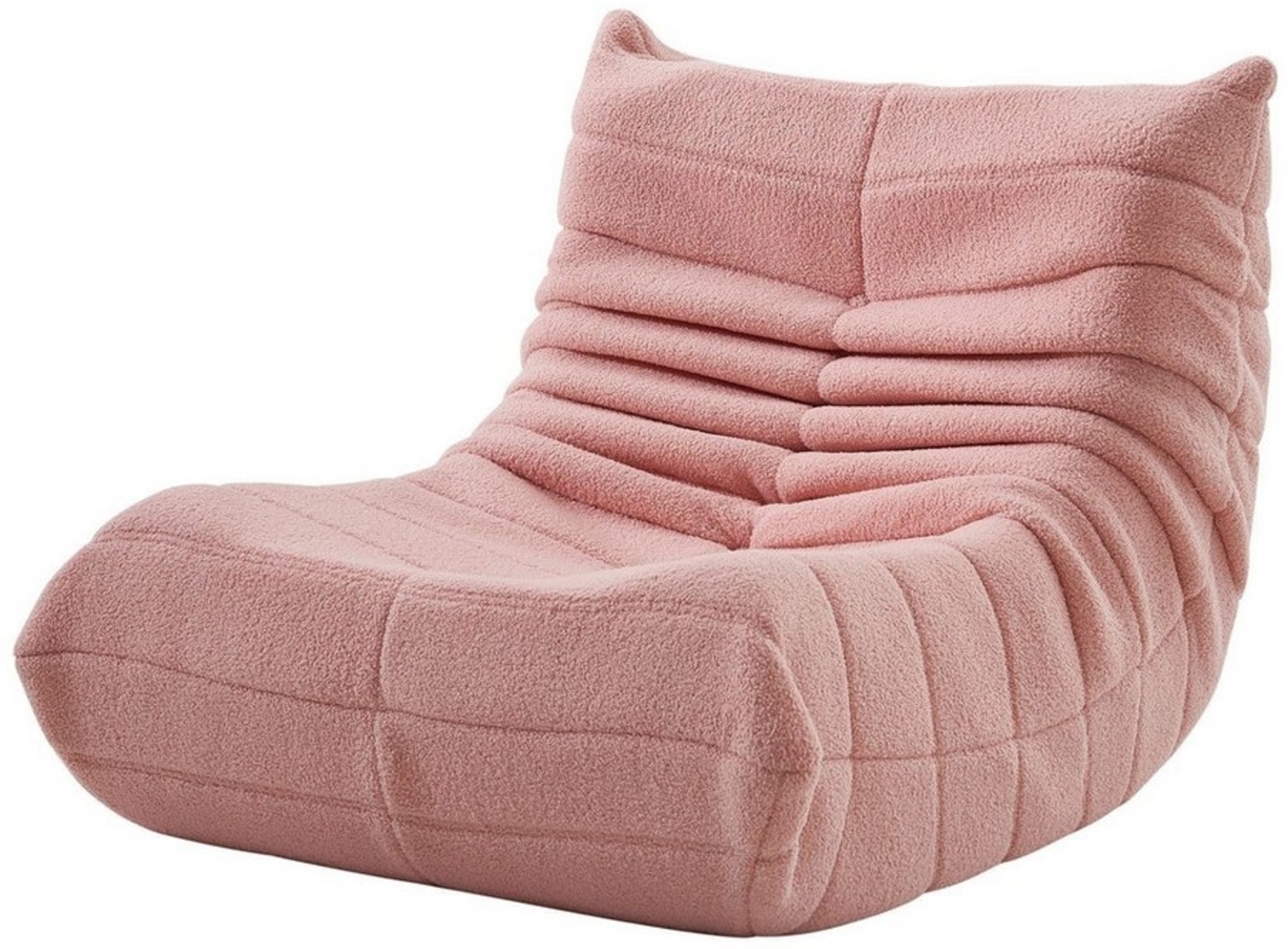 FUROKOY Loungesessel Bodenstuhl Tatami-Sofa, Lazy Sofa für Boden, Balkon,Wohnzimmer (bequem, Ohne Handläufe, Faules Sofa mit Raupen Design), Lammfell-Sitzsack Einzelsofa kleines Sofa,Liegestuhl Rosa Bild 1