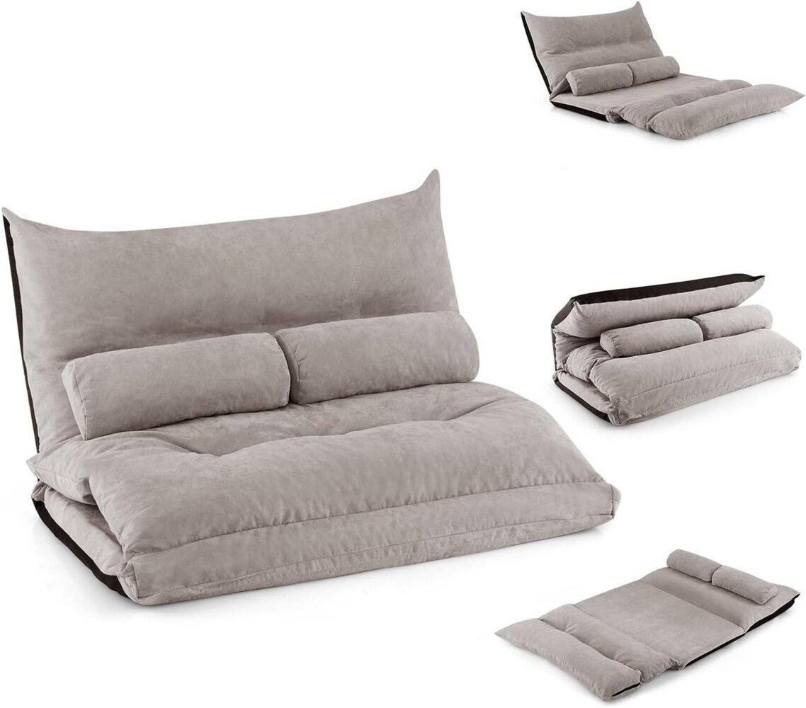 KOMFOTTEU Schlafsofa 3 in 1 Bodensofa, mit verstellbare Rückenlehne,bis 150 kg Bild 1