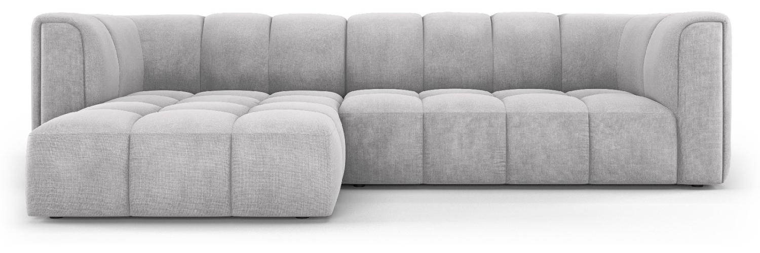 Micadoni Modulares Ecksofa Serena 3-Sitzer Links Strukturierter Stoff Hellgrau Bild 1