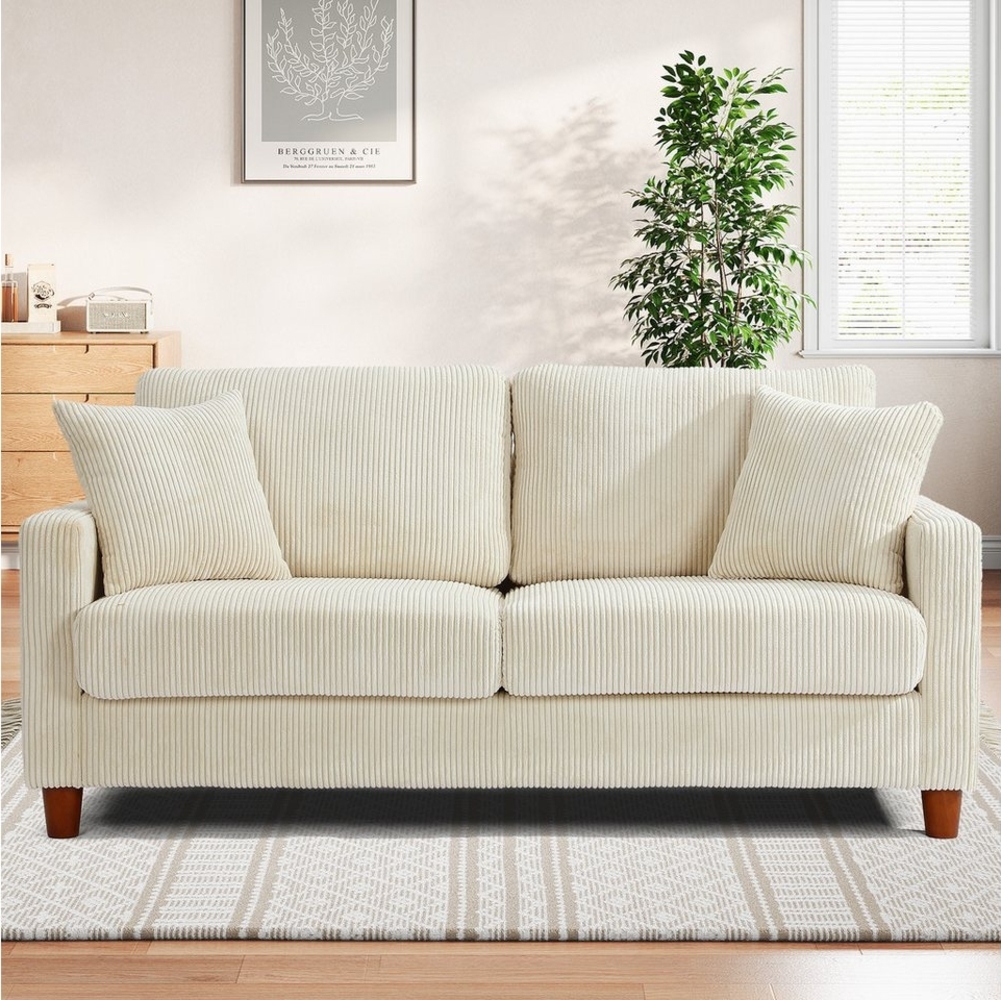 ToteBox 2-Sitzer 178CM Bequeme Cord Loveseat Sofa mit Federkissen für Wohnzimmer, Büro Bild 1