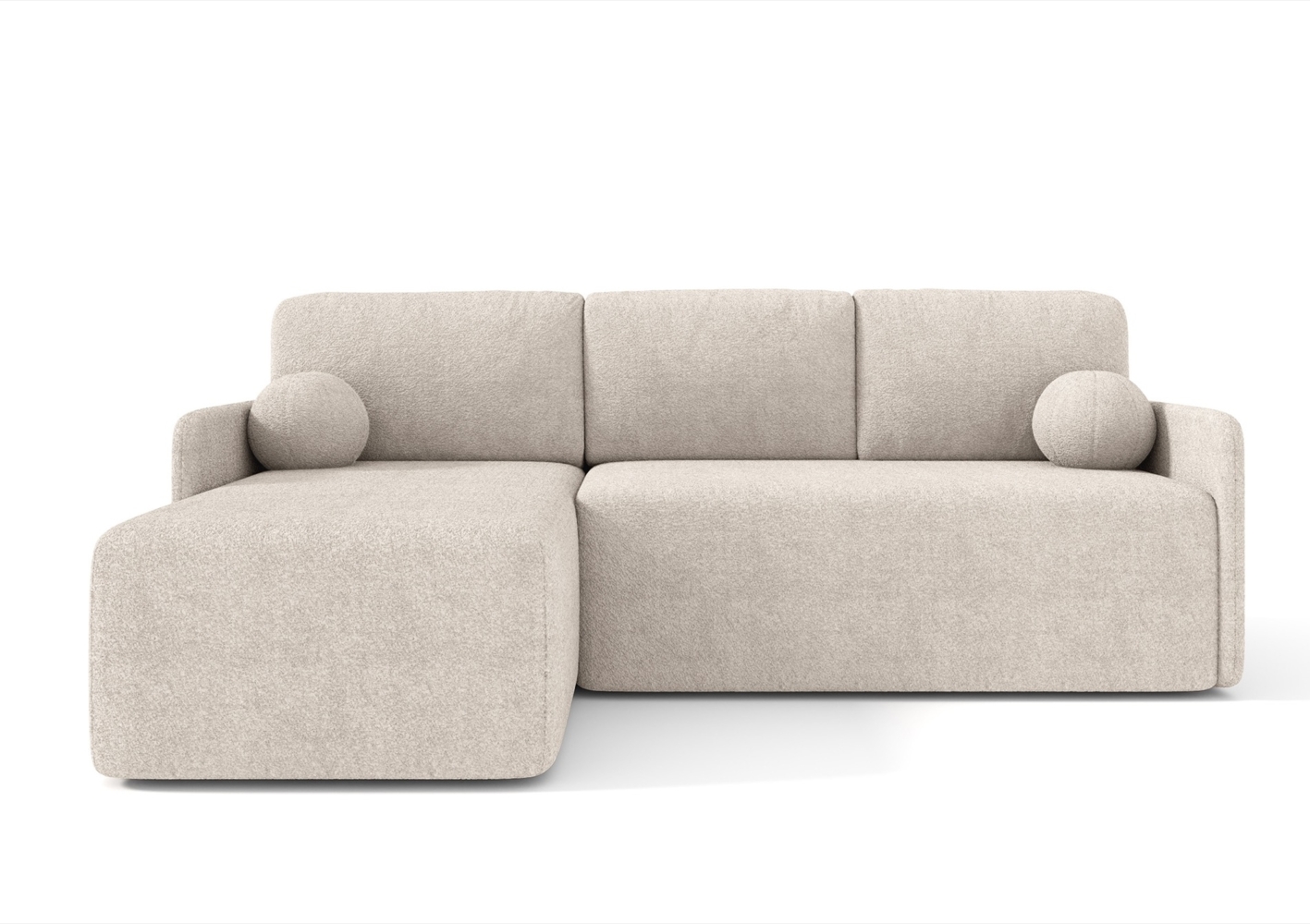 Selsey 'Bloom' Ecksofa mit Schlaffunktion, Bouclé-Bezug in Beige, 92 x 212 x 142 cm Bild 1