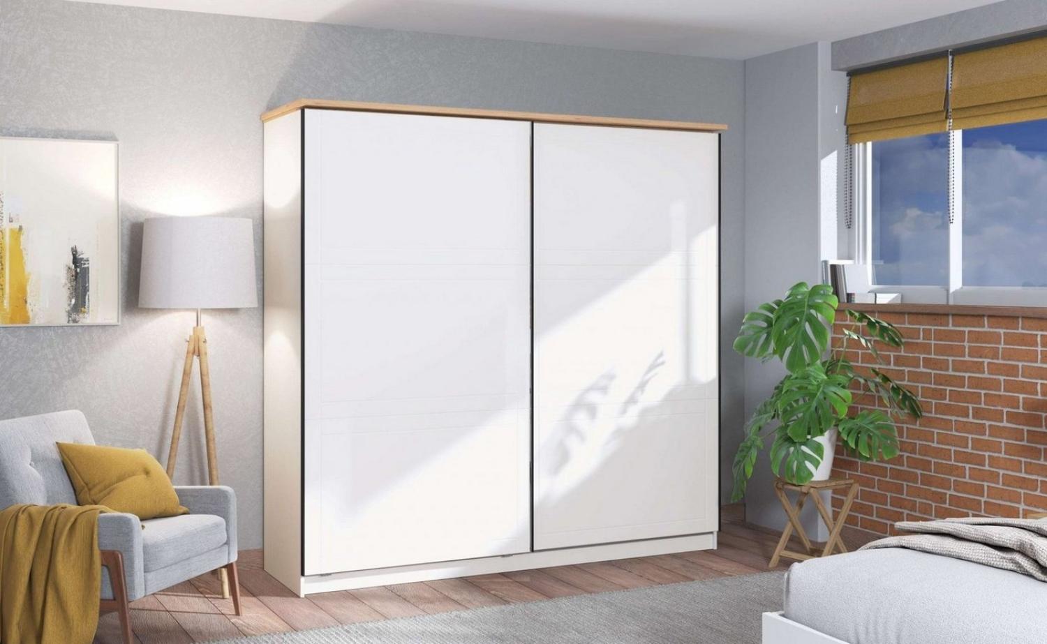 Home affaire Schwebetürenschrank Valencia, Kleiderschrank im Landhausstil, 220x214x65,5cm mit kompletter Innenausstattung, FSC®-zertifizierter Holzwerkstoff Bild 1