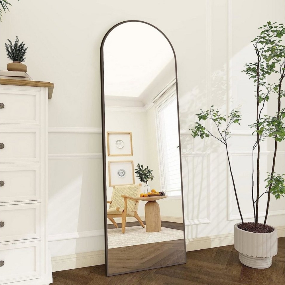 Boromal Ganzkörperspiegel Oval 150x50cm Spiegel Flur Ganzkörper Flurspiegel modern (Wandspiegel Arched, Rechteckig, Eckig, 5mm HD Bleifreier Spiegel, explosionsgeschützt), hängend, Wand gelehnt Bild 1