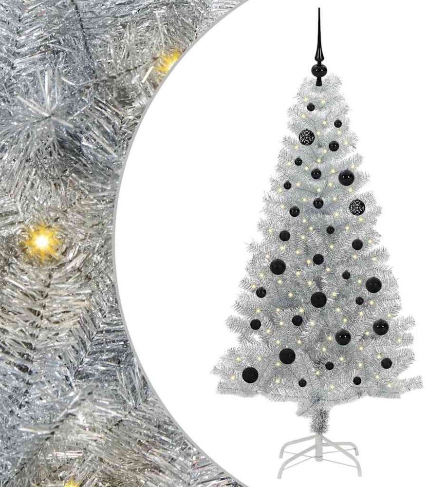 vidaXL Weihnachtsbaum mit 150 LEDs mit Ständer Silber 150 cm Haustier 3396662 Bild 1