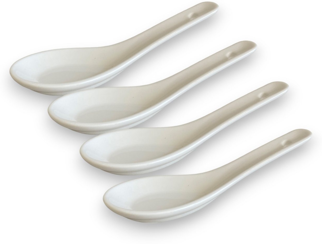 WestCraft Suppenlöffel White and black Series ASIATICA, Porzellan-Löffel-Set Asien / Ramen, 13 cm - Reis-Löffel - Suppen-Löffel, Servier-Löffel - Spoon-Set Bild 1