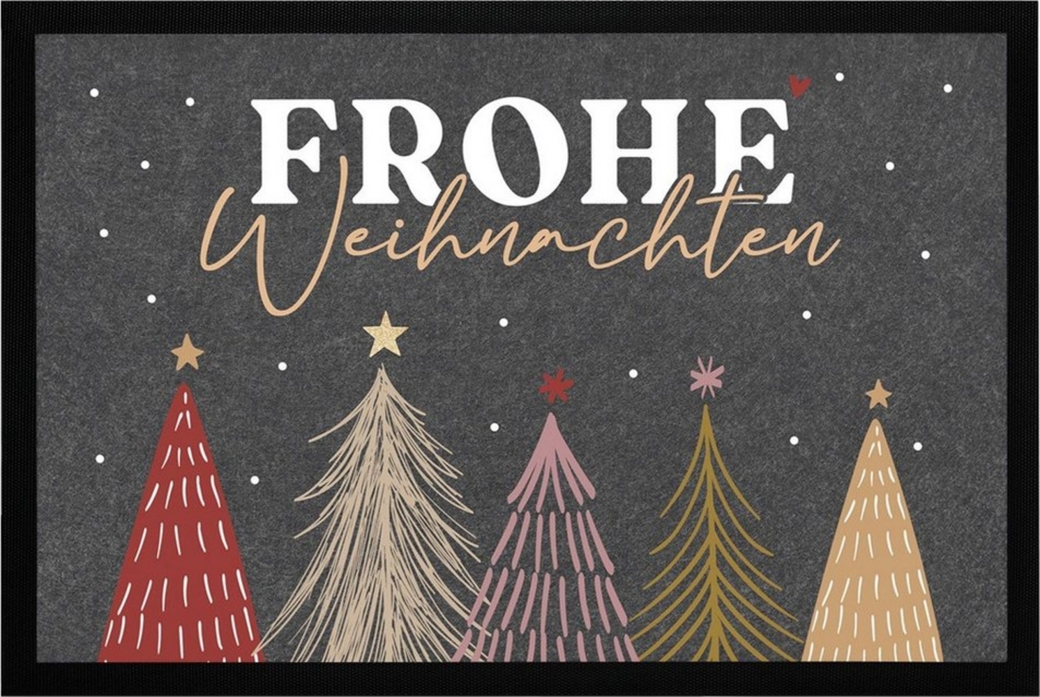 MoonWorks Fußmatte Fußmatte Frohe Weihnachten winterliches Skandi-Style Baum Design, rechteckig Bild 1