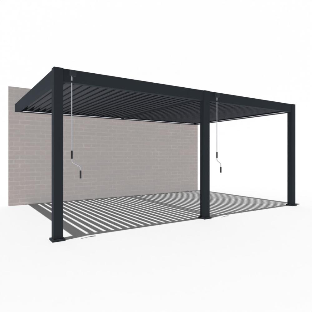 Weide Deluxe Plus Wand-Pergola | Aluminium Lamellendach | 4 x 6 M | anthrazit | Wall Pergola Bild 1