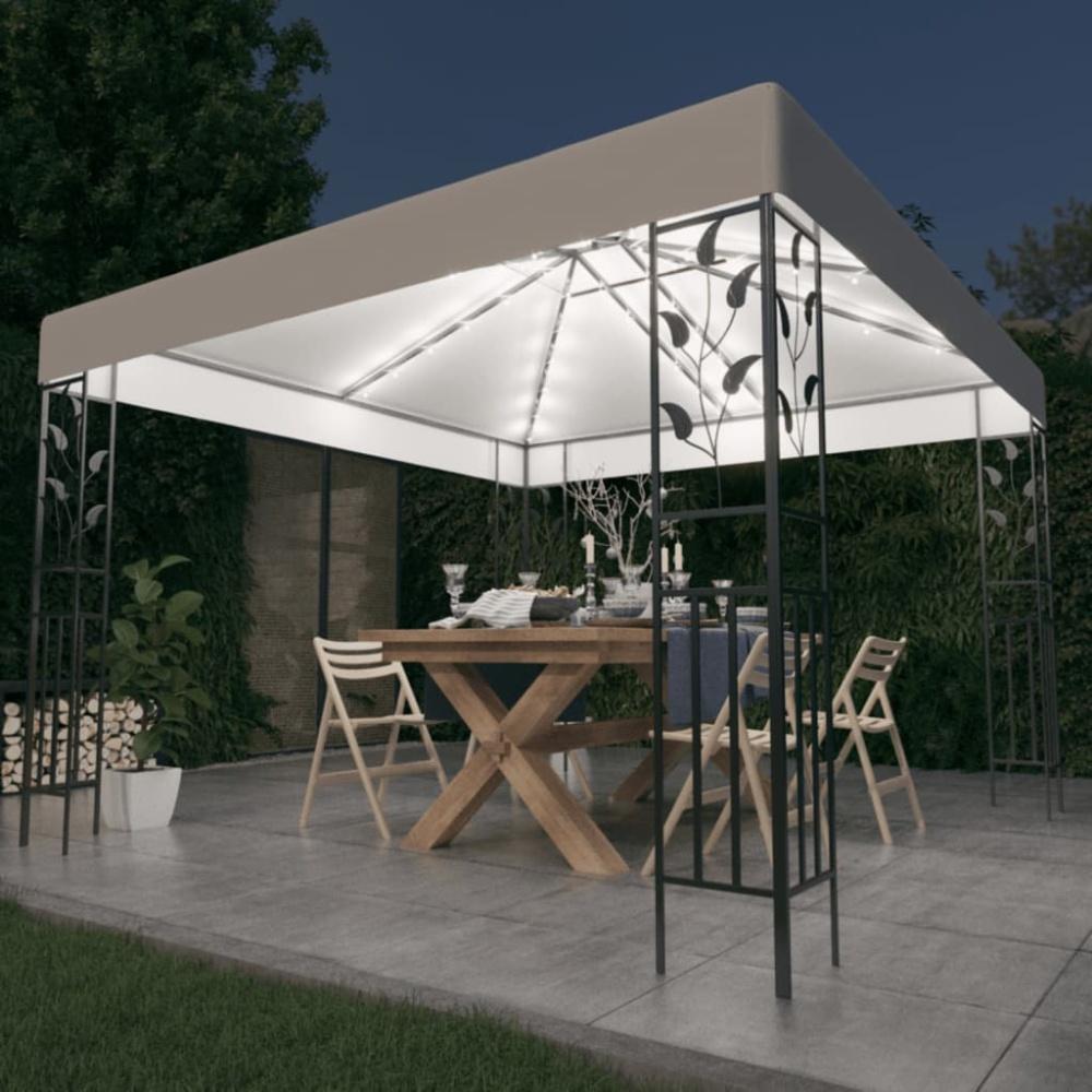 vidaXL Pavillon mit LED-Lichterkette 3x3 m Weiß 3070311 Bild 1