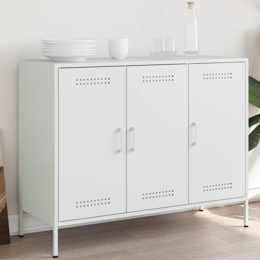 vidaXL Sideboard Weiß 100,5x39x79 cm Stahl 843029 Bild 1