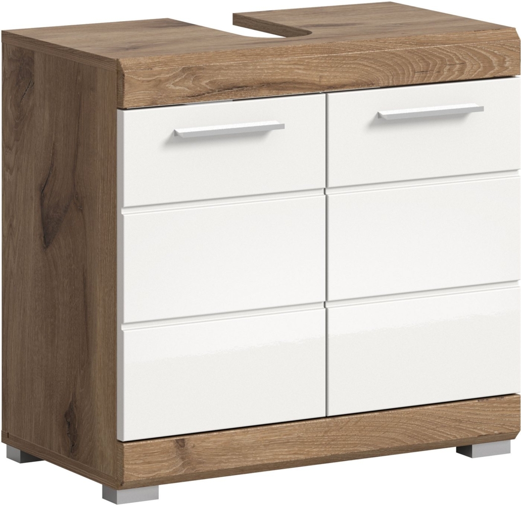 INOSIGN Waschbeckenunterschrank Siena, Breite 60cm, 2 Tür, 2 Fächer, mit Siphonausschnitt, MDF-Front (1-St) in verschiedenen Farben erhältlich, Badmöbel, Badschrank, Kommode, Bad Bild 1