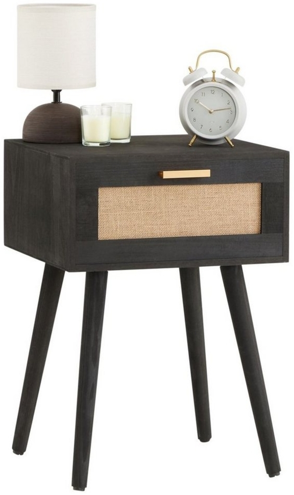 CARO-Möbel Nachtkommode KIRAN, Nachttisch Nachtschrank Beistelltisch mit 1 Schublade im Boho Style Ju Bild 1