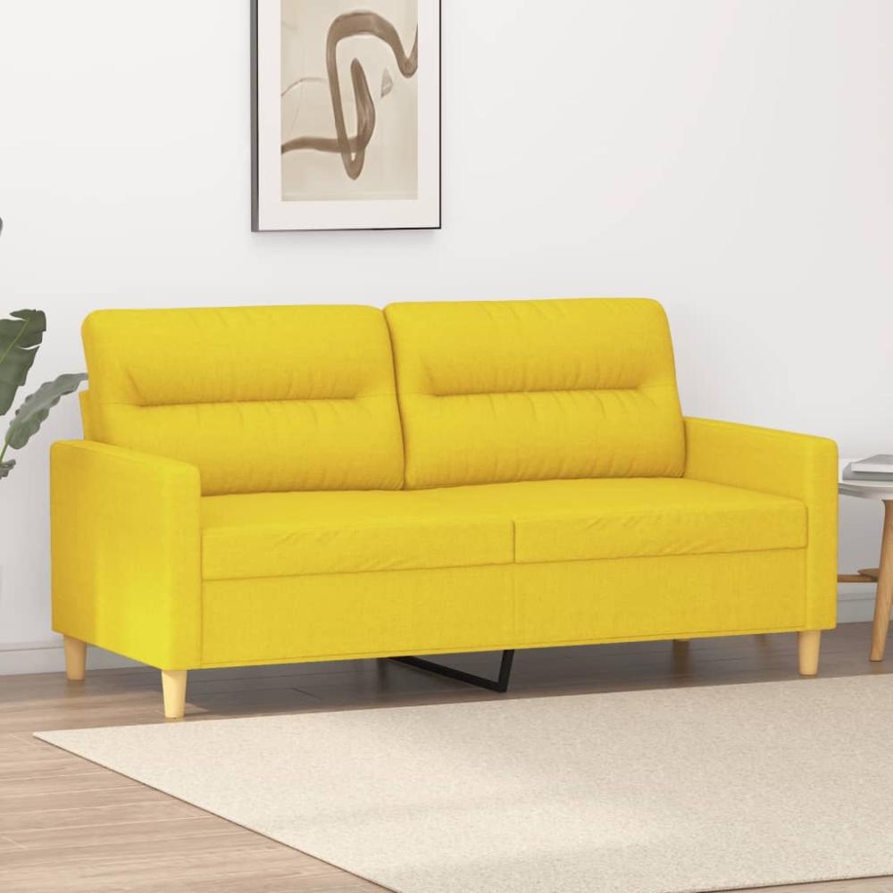 vidaXL 2-Sitzer-Sofa Hellgelb 140 cm Stoff 359240 Bild 1